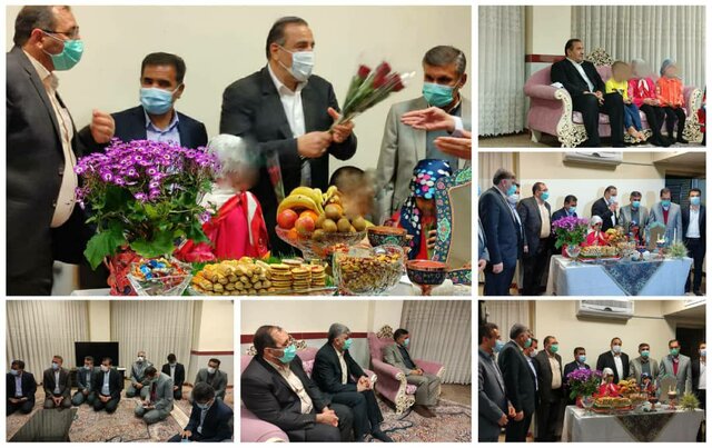 حضور استاندار ایلام در شیرخوارگاه و سرای سالمندان بعد از تحویل سال